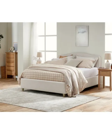 EVESHAM King-size Ottoman Bed Carina Parchment Fabric