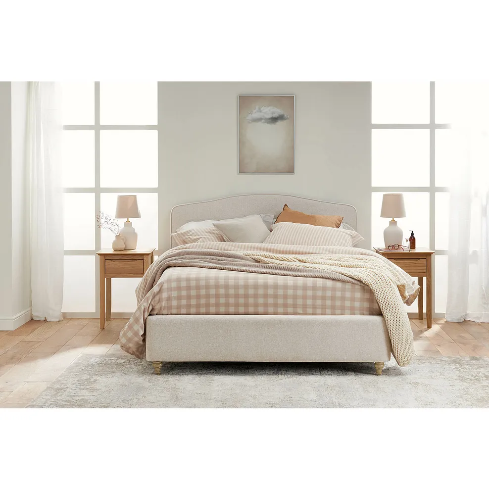 EVESHAM Super King-size Ottoman Bed Carina Parchment Fabric - Image 4