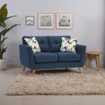 EVIE 2 Seater Sofa Blue Fabric