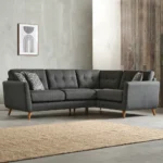 EVIE Corner Sofa Left Hand Rosa Charcoal Fabric