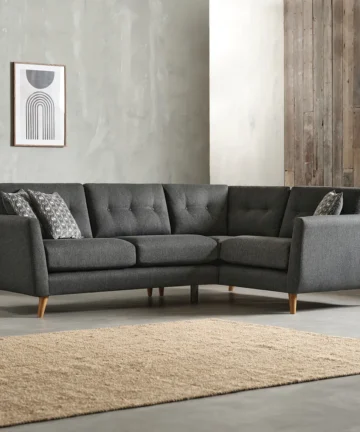EVIE Corner Sofa Left Hand Rosa Charcoal Fabric
