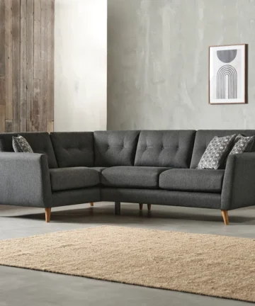 EVIE Corner Sofa Right Hand Rosa Charcoal Fabric
