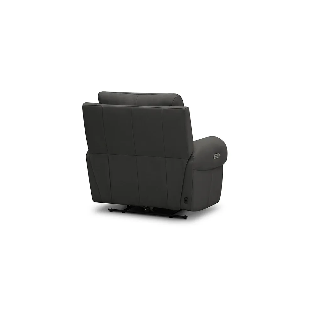 EZRA Electric Recliner Armchair Storm Leather - Image 8