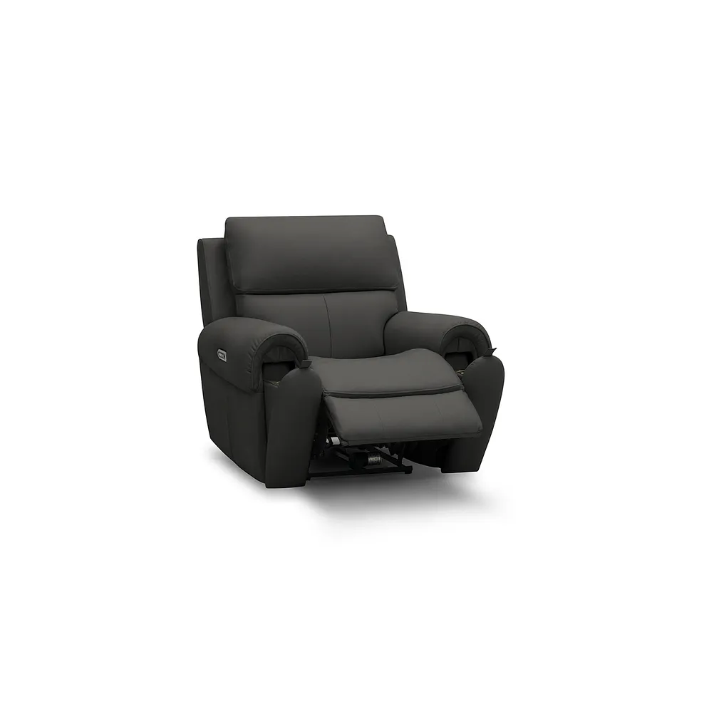 EZRA Electric Recliner Armchair Storm Leather - Image 3