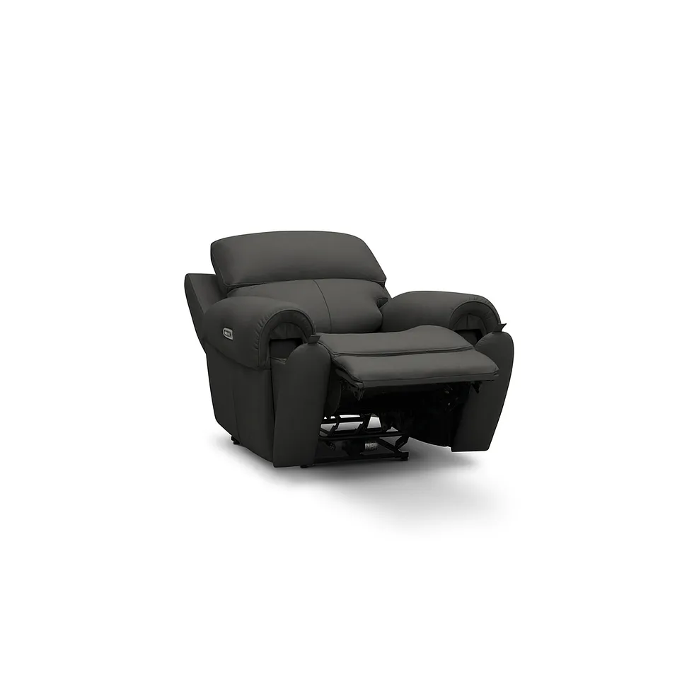 EZRA Electric Recliner Armchair Storm Leather - Image 4