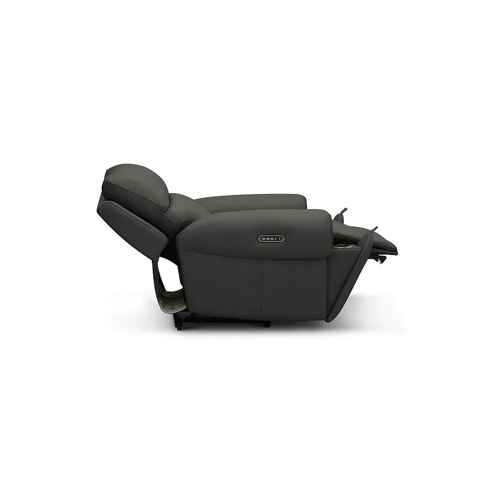 EZRA Electric Recliner Armchair Storm Leather - Image 7