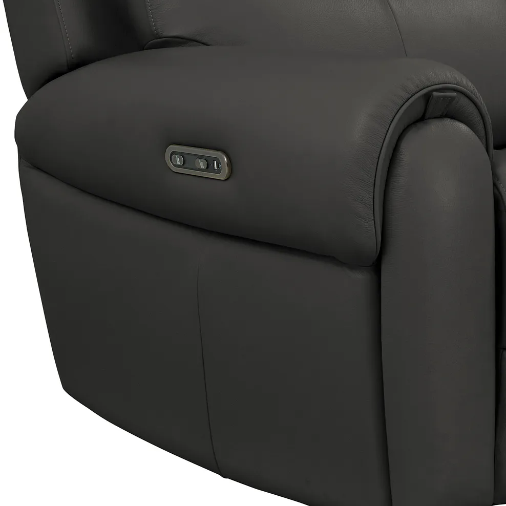 EZRA Electric Recliner Armchair Storm Leather - Image 13