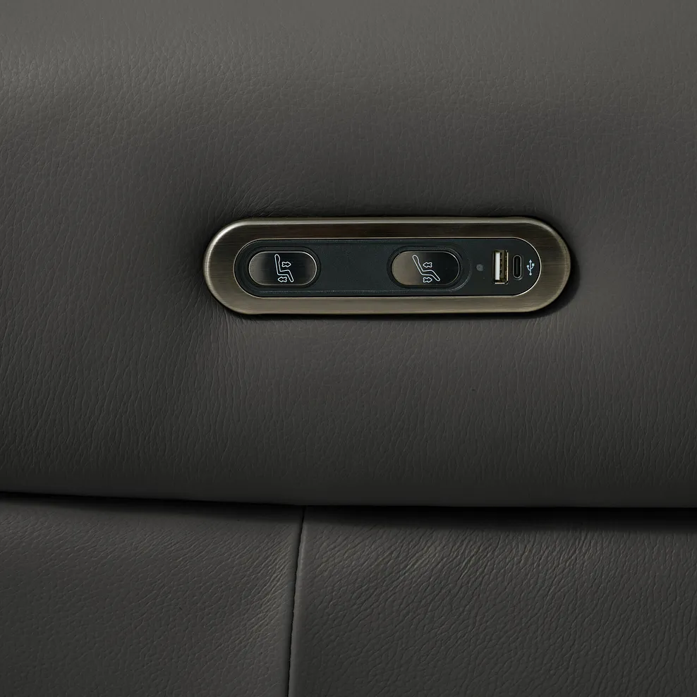 EZRA Electric Recliner Armchair Storm Leather - Image 14