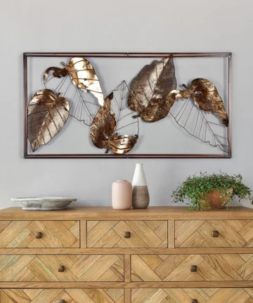 FALLING LEAVES WALL ART Bronze Frame
