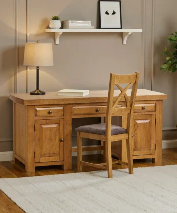 HERCULES Desk Rustic Solid Oak