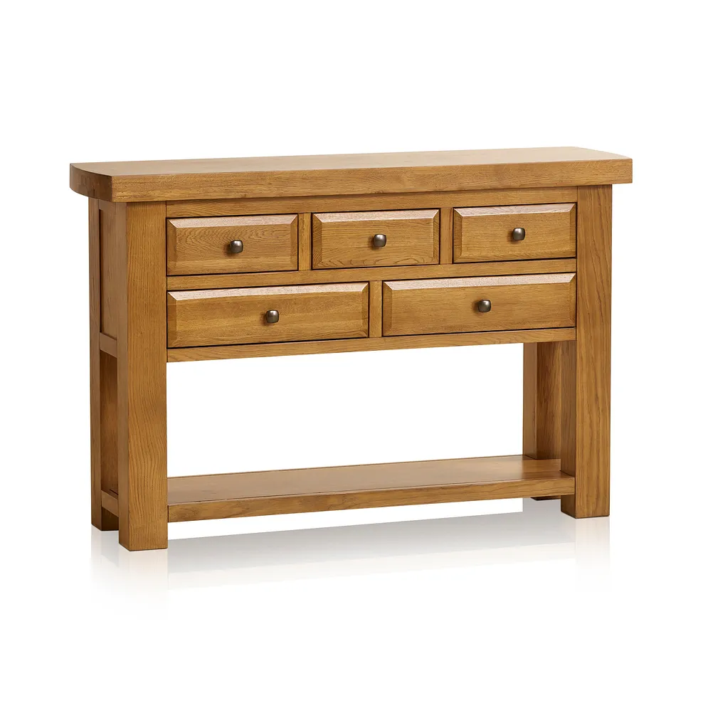 HERCULES Console Table Rustic Solid Oak - Image 2