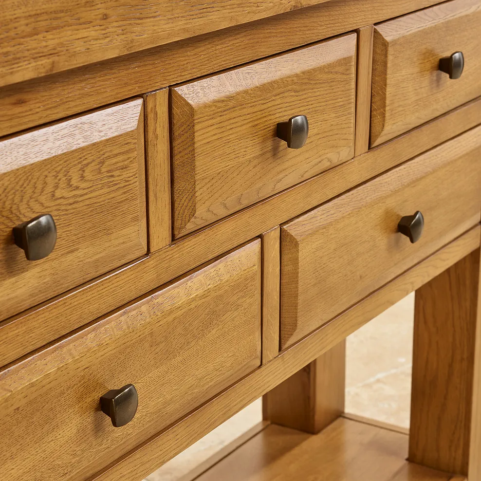 HERCULES Console Table Rustic Solid Oak - Image 7