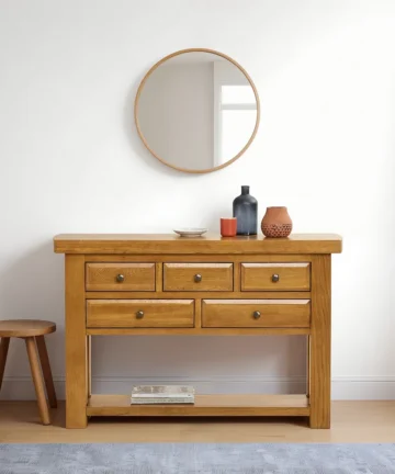 HERCULES Console Table Rustic Solid Oak