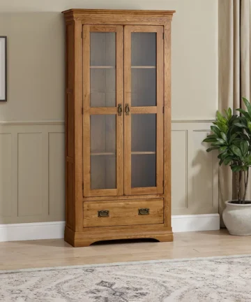 FRENCH FARMHOUSE Display Cabinet Rustic Solid Oak