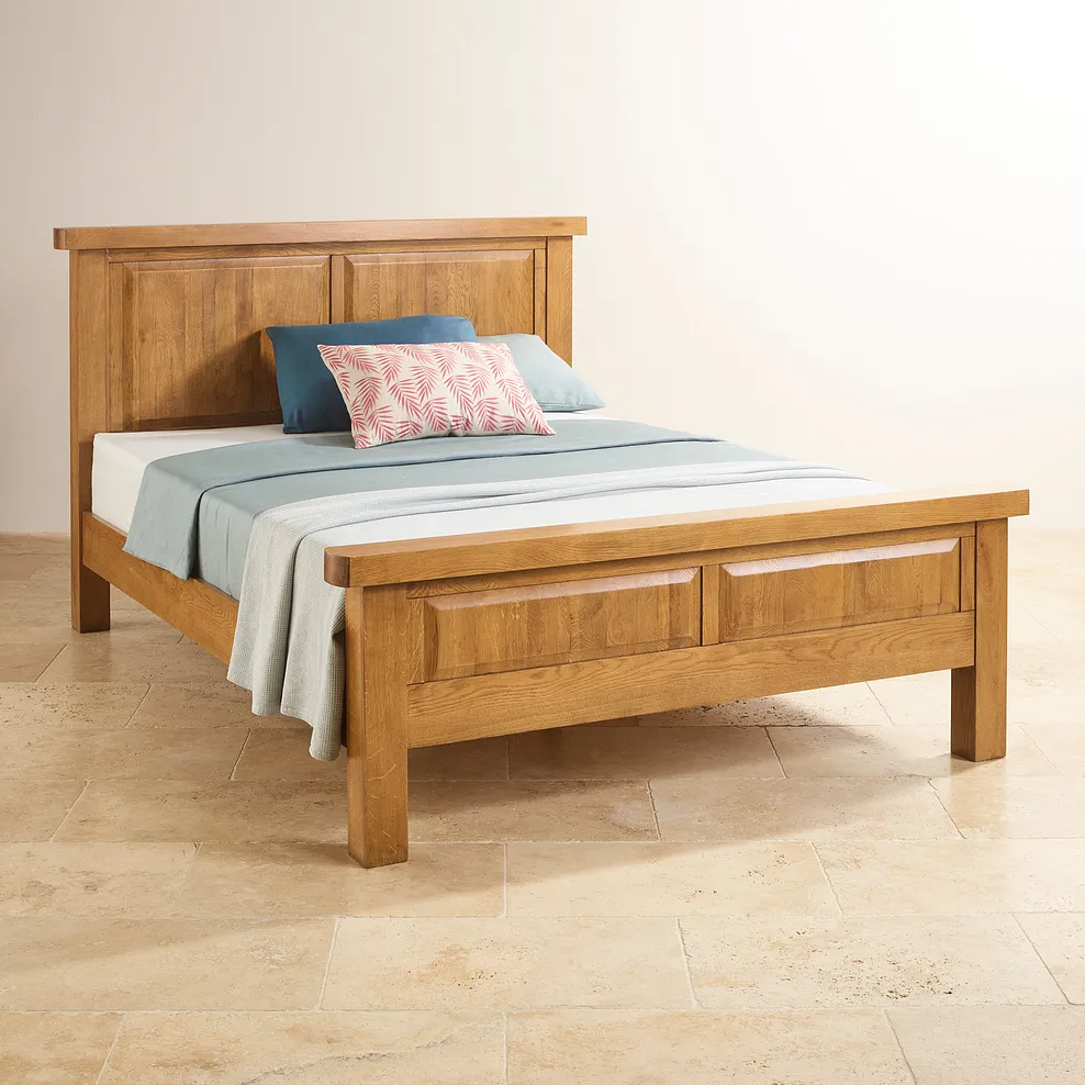 HERCULES King-Size Bed Rustic Solid Oak - Image 3