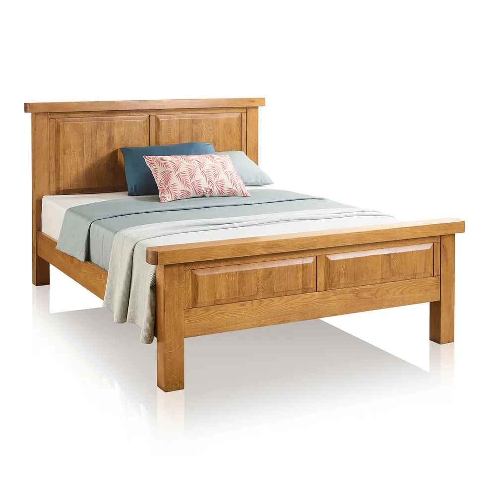 HERCULES King-Size Bed Rustic Solid Oak - Image 2