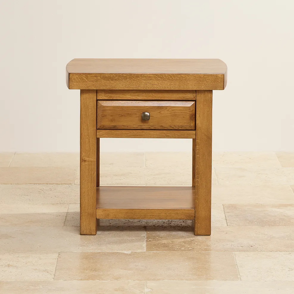HERCULES Side Table Rustic Solid Oak - Image 4