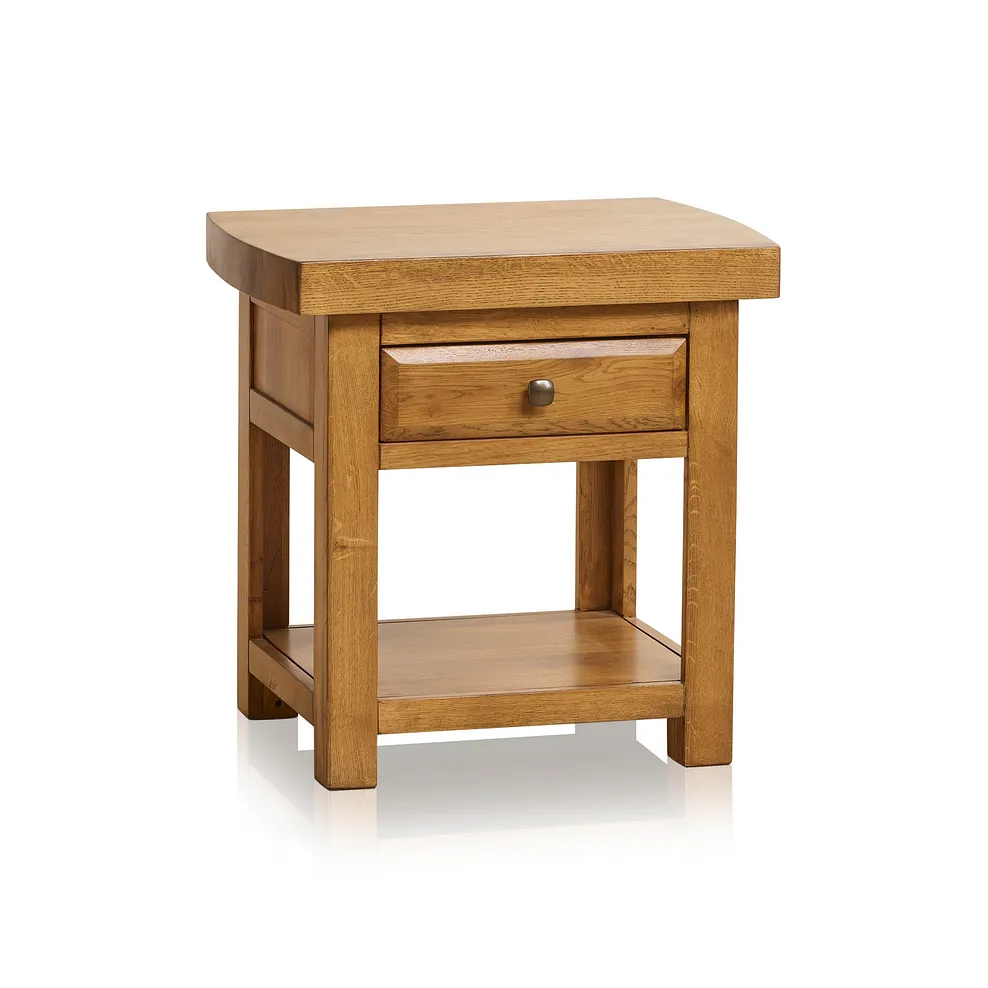 HERCULES Side Table Rustic Solid Oak - Image 2
