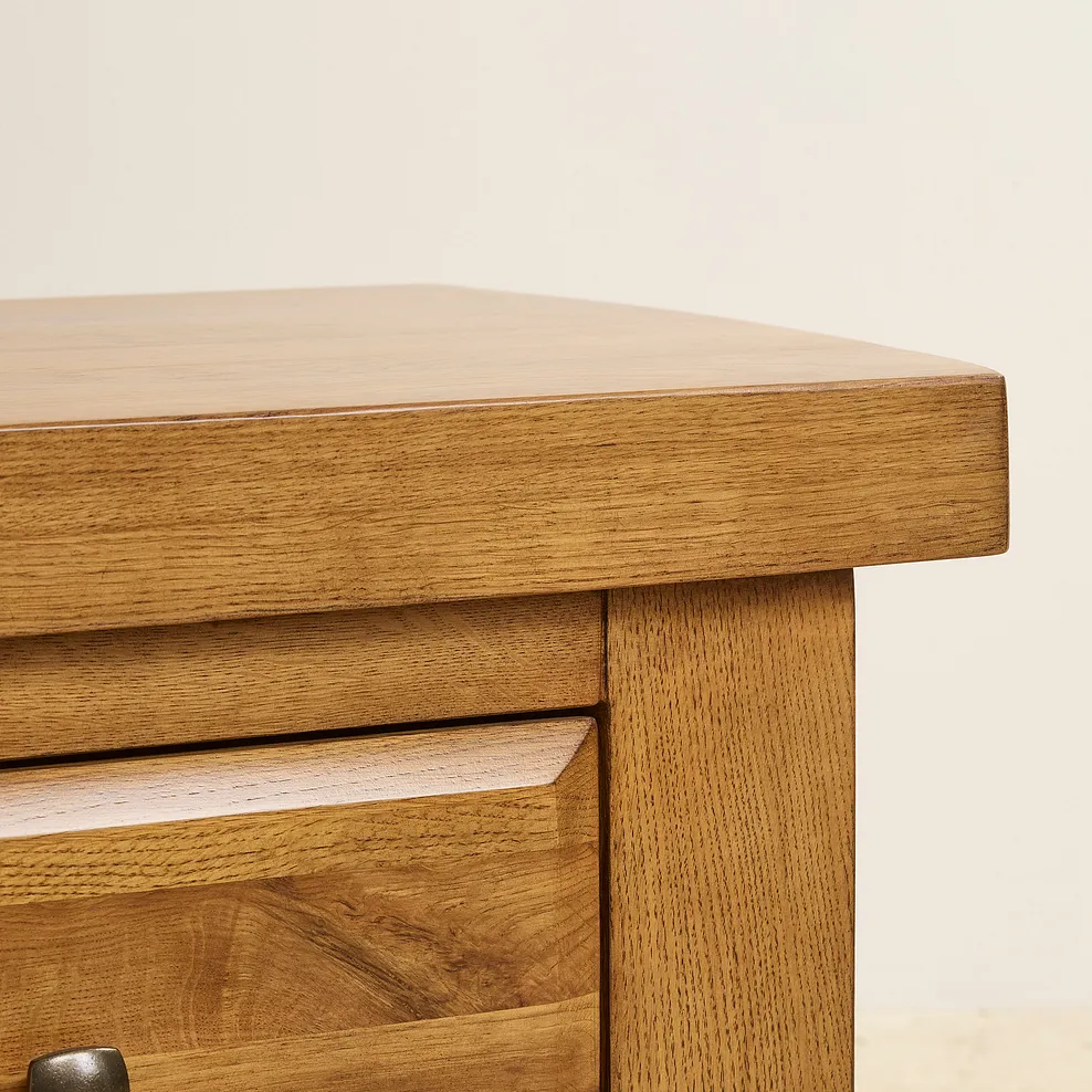 HERCULES Side Table Rustic Solid Oak - Image 7