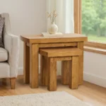 HERCULES Nest of Tables Rustic Solid Oak