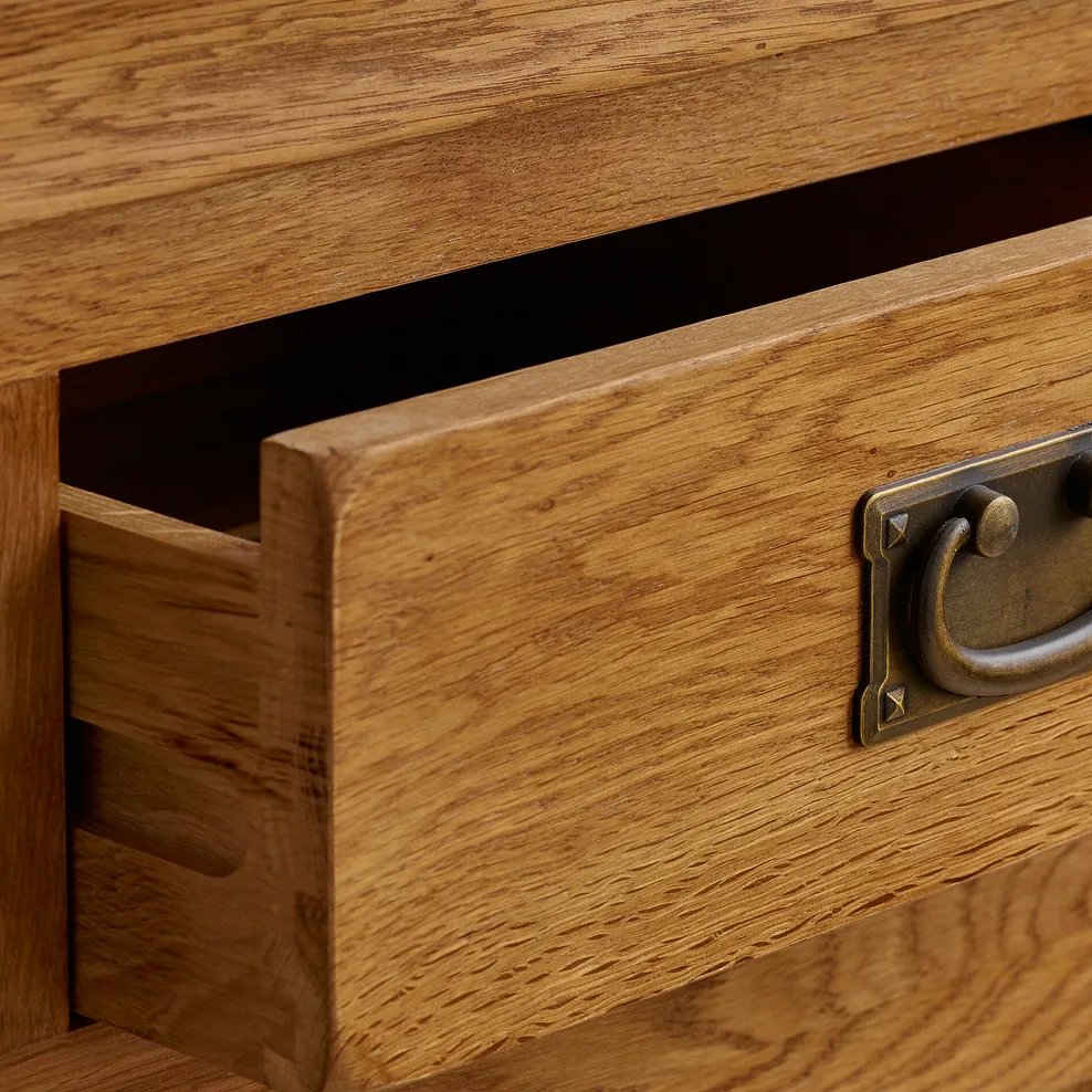 FRENCH FARMHOUSE 2 Drawer Bedside Table Rustic Solid Oak