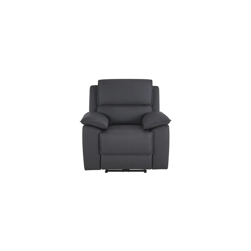GOODWOOD Electric Recliner Armchair Dark Grey Leather - Image 3