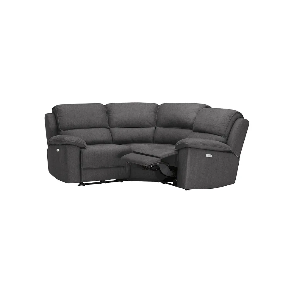 GOODWOOD Modular 3 Seat Corner Recliner Plush Charcoal Fabric - Image 5