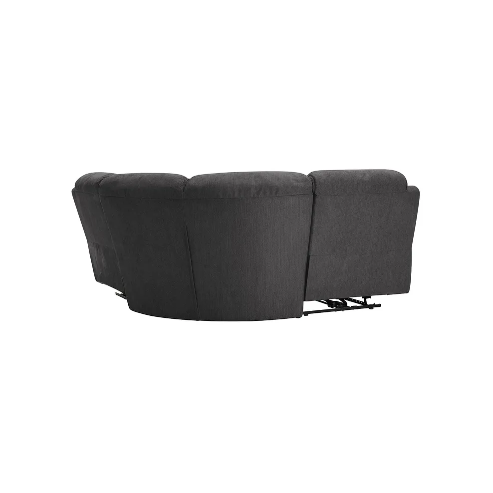 GOODWOOD Modular 3 Seat Corner Recliner Plush Charcoal Fabric - Image 7