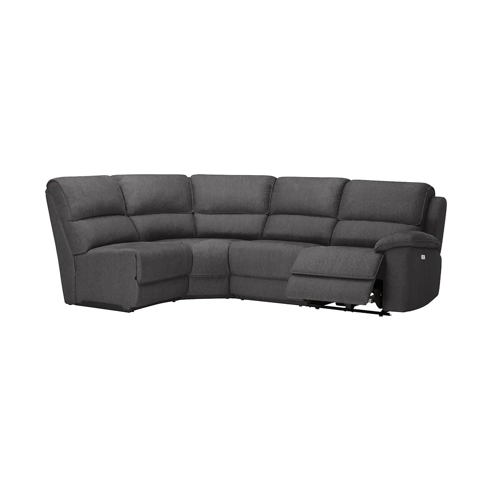 GOODWOOD Modular 4 Seat Right Hand Corner Recliner Plush Charcoal Fabric