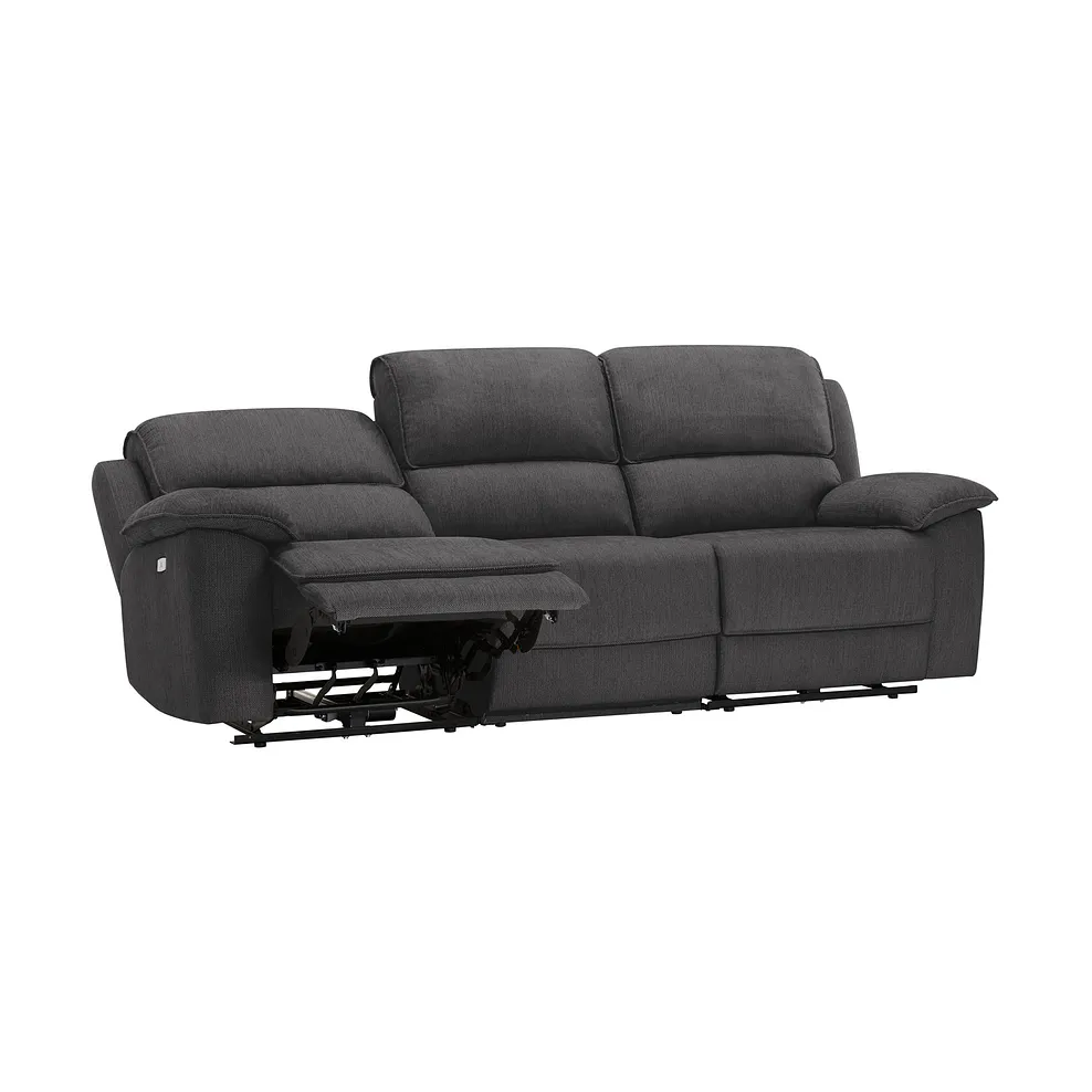 GOODWOOD Modular 3 Seat Recliner Plush Charcoal Fabric - Image 4