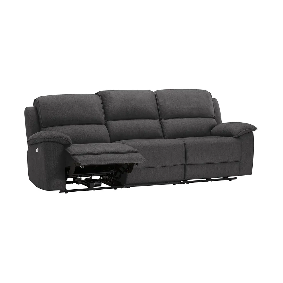 GOODWOOD Modular 3 Seat Recliner Plush Charcoal Fabric - Image 3