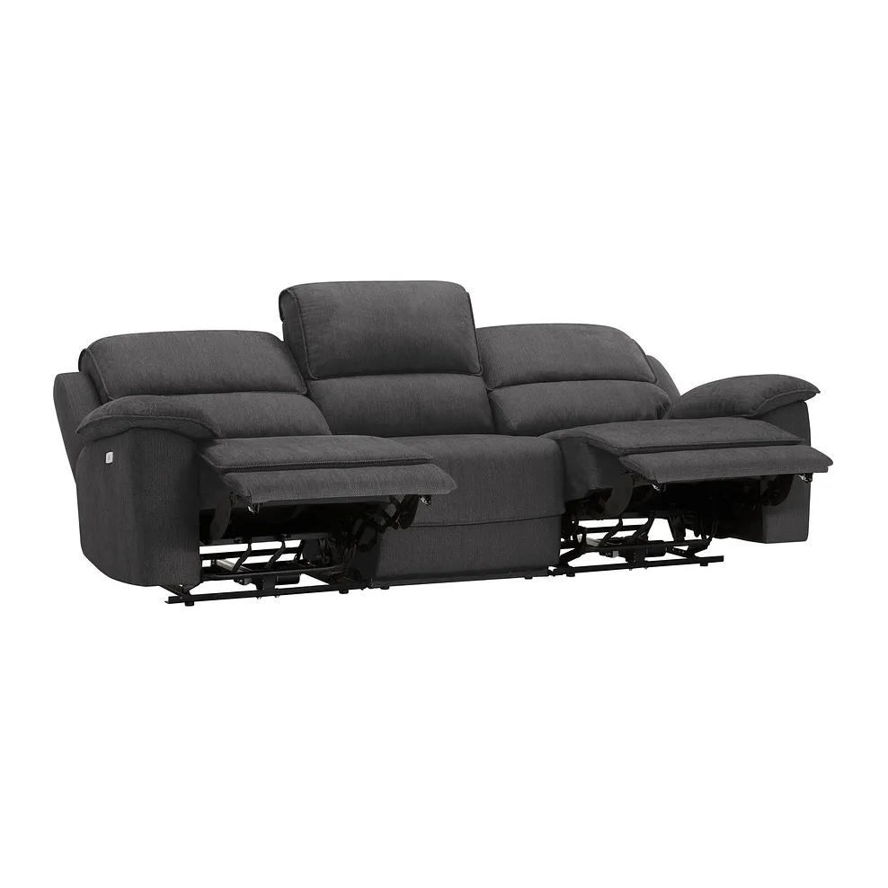 GOODWOOD Modular 3 Seat Recliner Plush Charcoal Fabric - Image 6