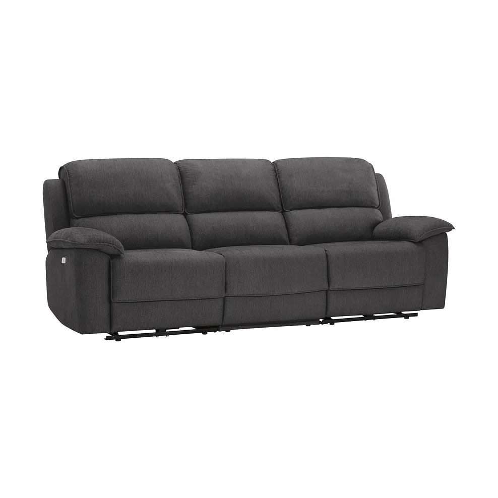 GOODWOOD Modular 3 Seat Recliner Plush Charcoal Fabric - Image 2