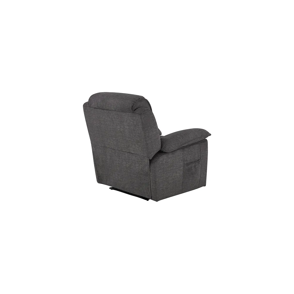 GOODWOOD Electric Riser Recliner Armchair Plush Charcoal Fabric - Image 10