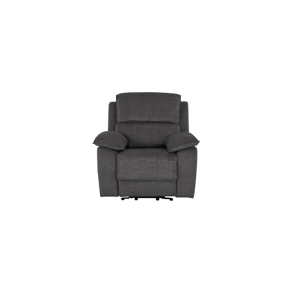 GOODWOOD Electric Riser Recliner Armchair Plush Charcoal Fabric - Image 5