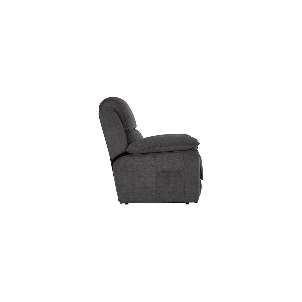 GOODWOOD Electric Riser Recliner Armchair Plush Charcoal Fabric - Image 11