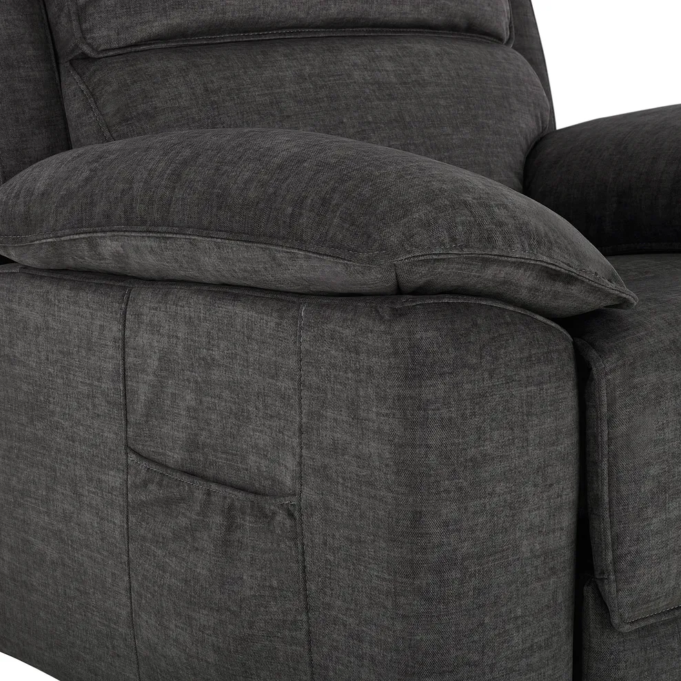 GOODWOOD Electric Riser Recliner Armchair Plush Charcoal Fabric - Image 16