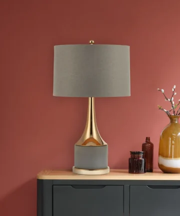 WALDORF TABLE LAMP Grey & Gold