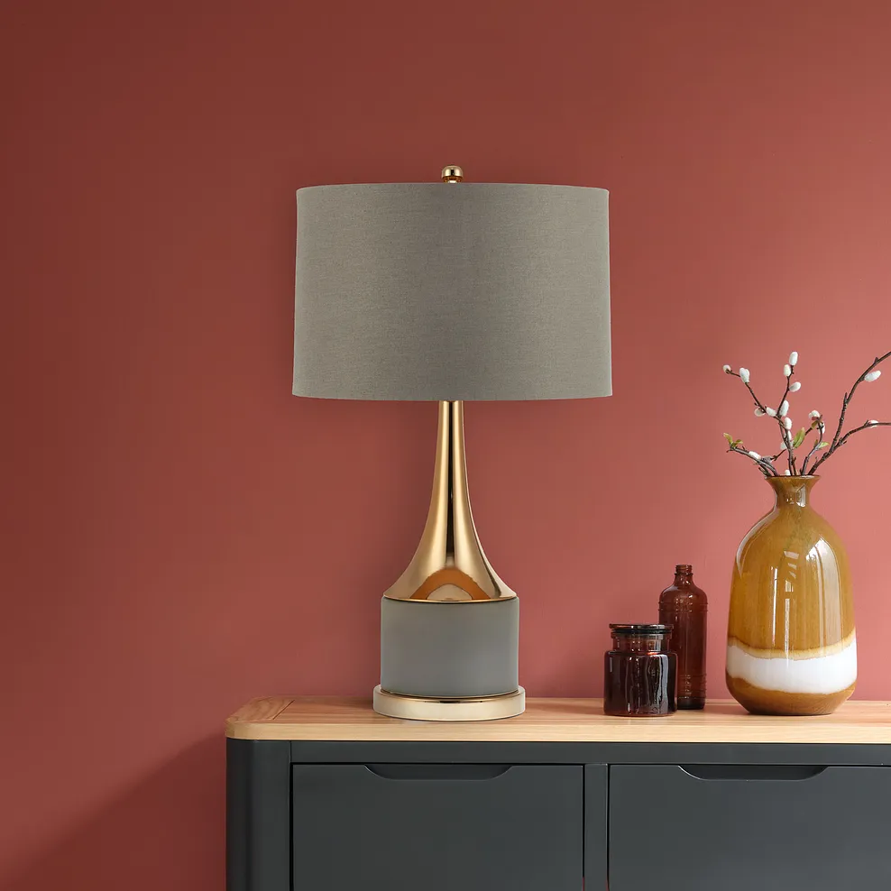 WALDORF TABLE LAMP Grey & Gold