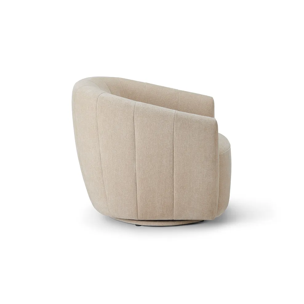 HALLE Accent Chair Chenille Linen Fabric - Image 5