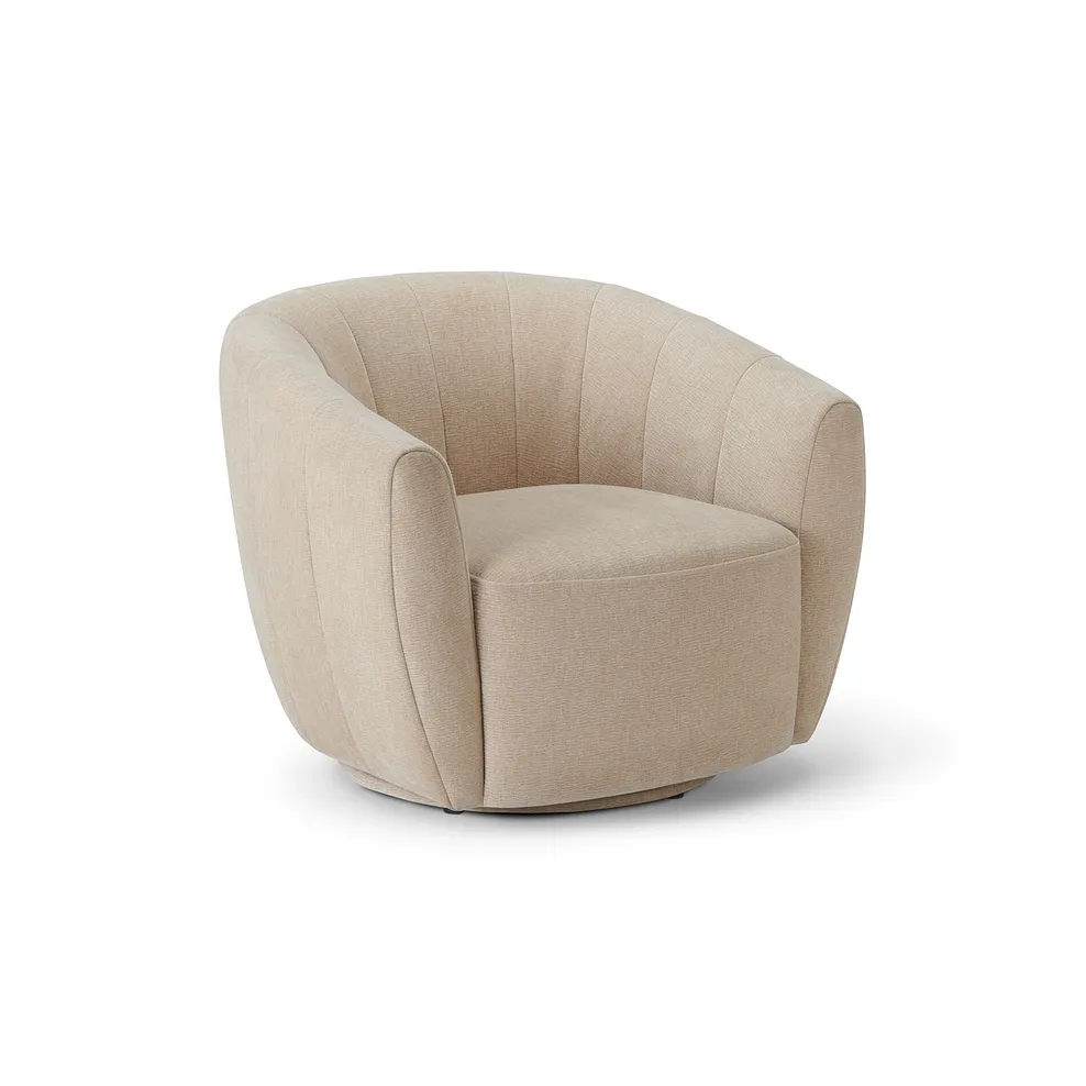 HALLE Accent Chair Chenille Linen Fabric - Image 2