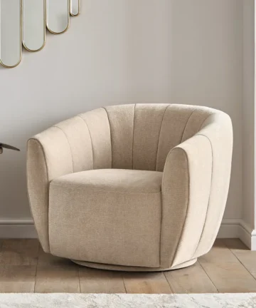 HALLE Accent Chair Chenille Linen Fabric