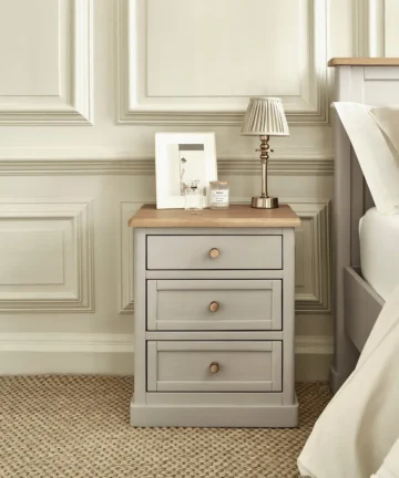 HENLEY Bedside Table Natural Solid Oak & Painted