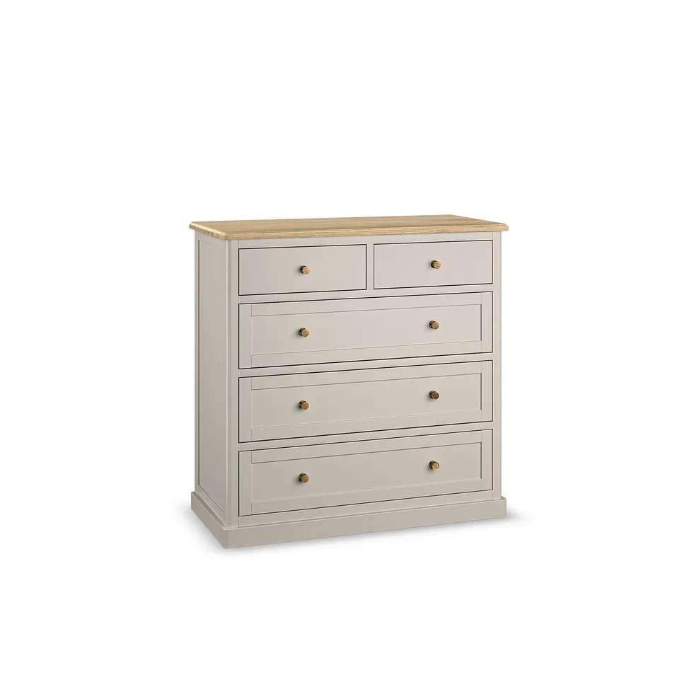 HENLEY 5 Drawer Chest Natural Solid Oak & Painted - Image 2