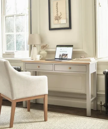 HENLEY Desk Natural Solid Oak & Painted