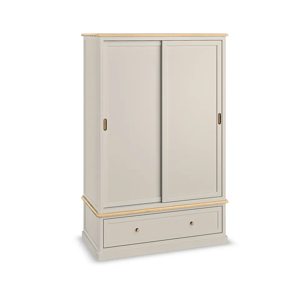 HENLEY Double Wardrobe Natural Solid Oak & Painted - Image 2