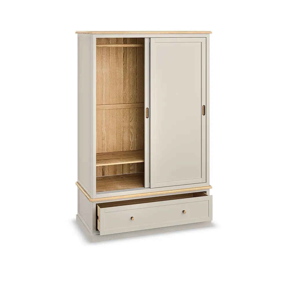 HENLEY Double Wardrobe Natural Solid Oak & Painted - Image 6