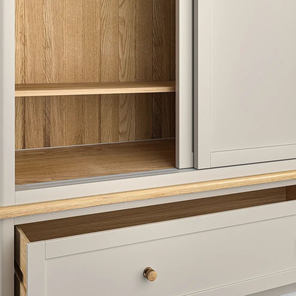 HENLEY Double Wardrobe Natural Solid Oak & Painted - Image 12