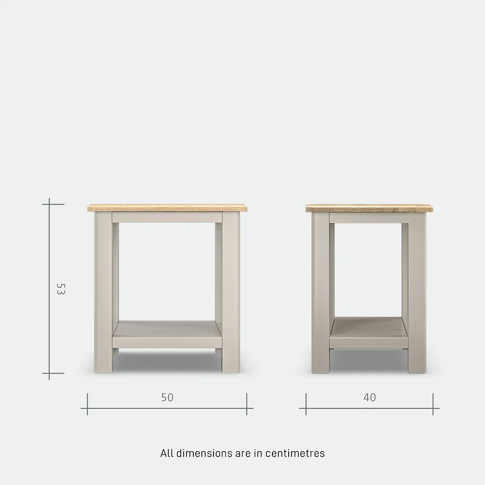 HENLEY Side Table Natural Solid Oak & Painted - Image 8