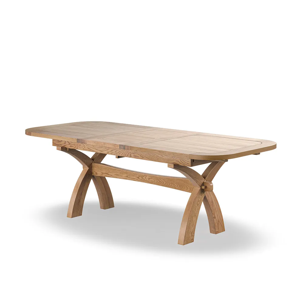 HERCULES Extending Dining Table with 4 Chairs Natural Solid Oak - Image 3